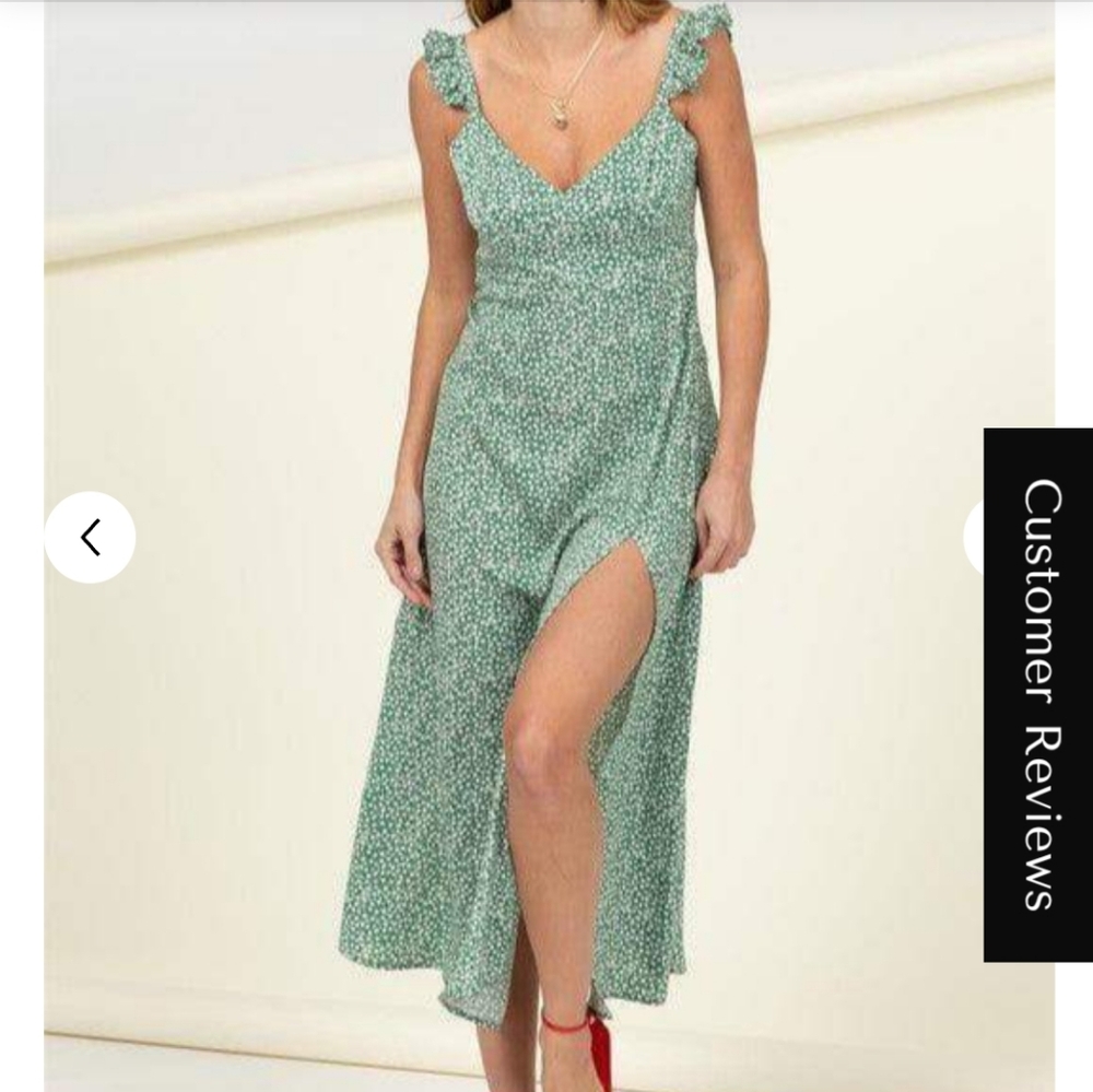 HYFVE Green Floral High Low Dress